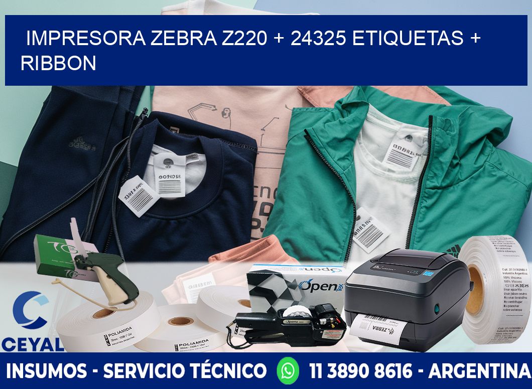 impresora zebra z220 + 24325 etiquetas + ribbon