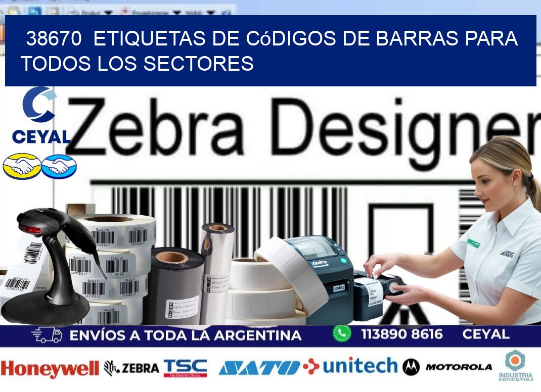 ️38670  Etiquetas de Códigos de Barras para Todos los Sectores