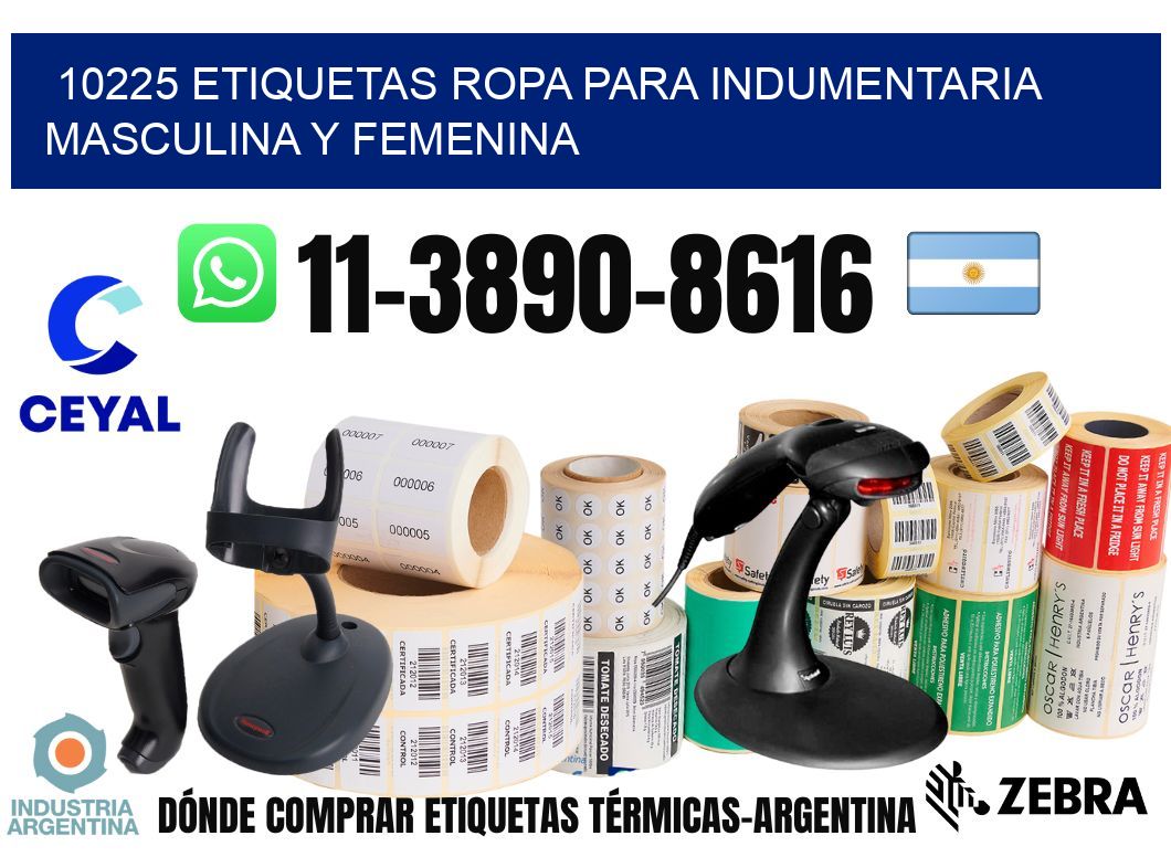 10225 Etiquetas ropa para indumentaria masculina y femenina
