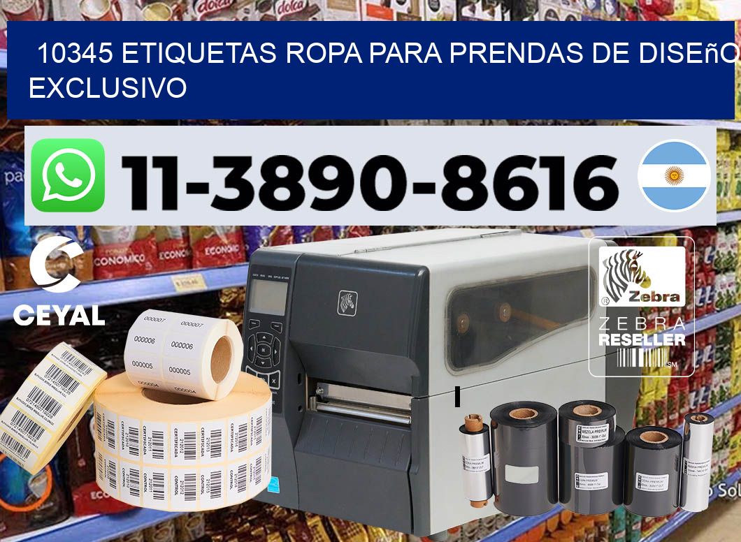 10345 Etiquetas ropa para prendas de diseño exclusivo