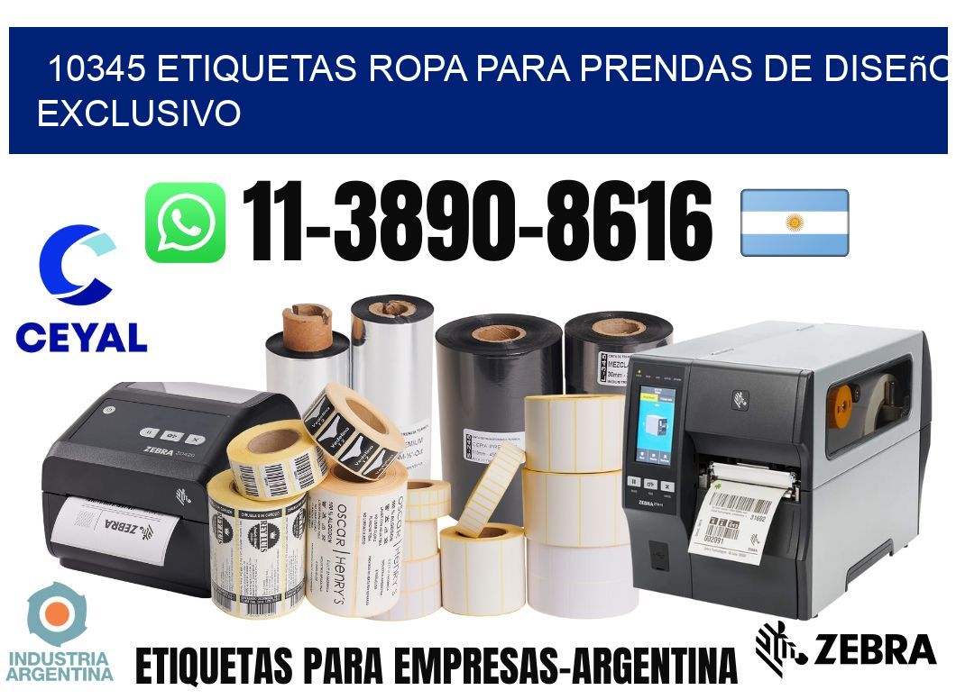 10345 Etiquetas ropa para prendas de diseño exclusivo