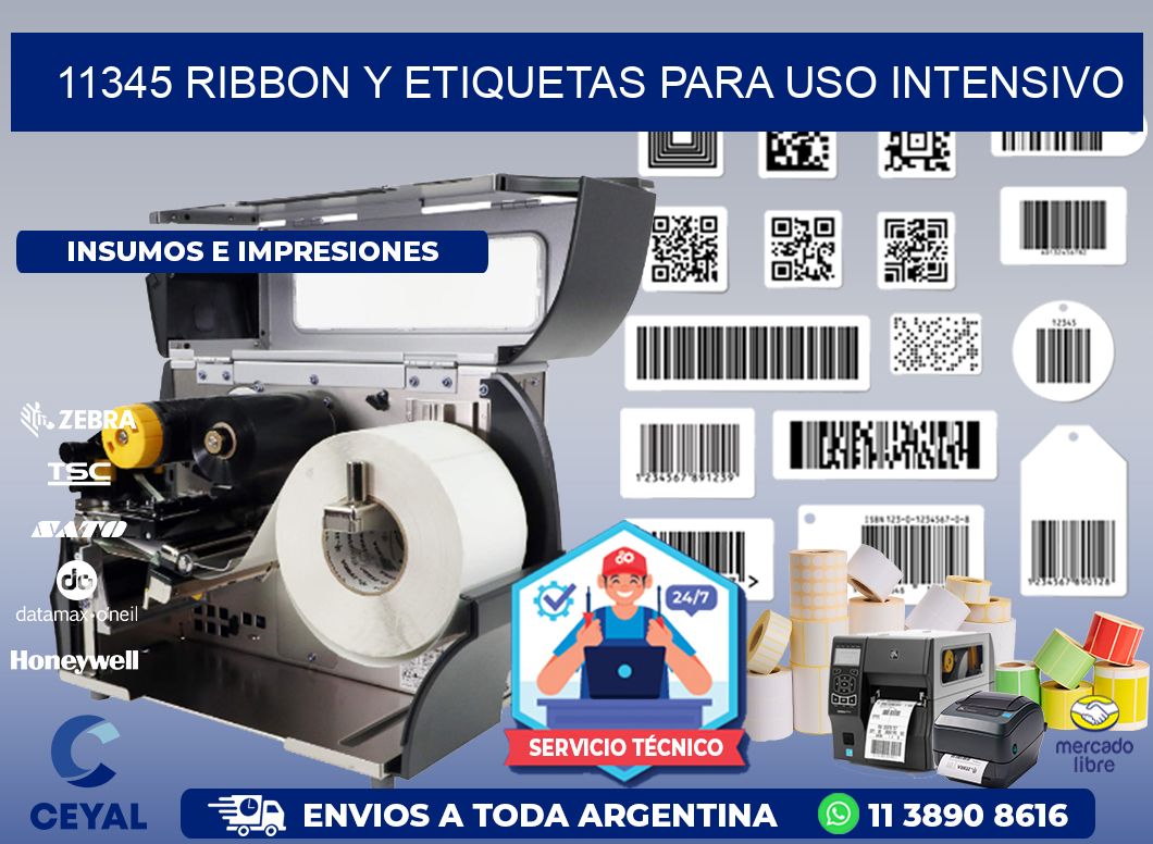 11345 ribbon y etiquetas para uso intensivo