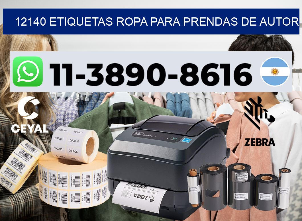 12140 Etiquetas ropa para prendas de autor