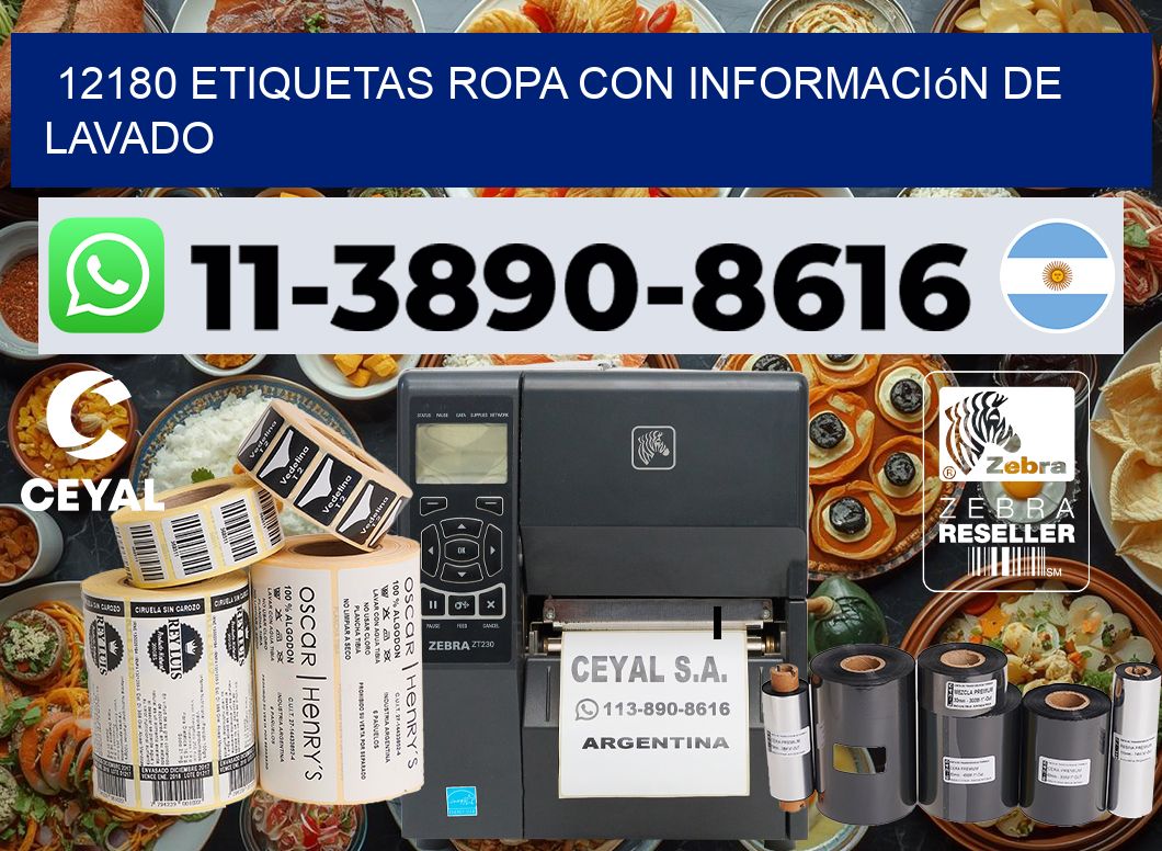 12180 Etiquetas ropa con información de lavado