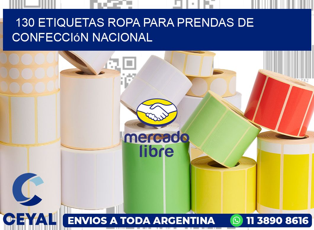 130 Etiquetas ropa para prendas de confección nacional