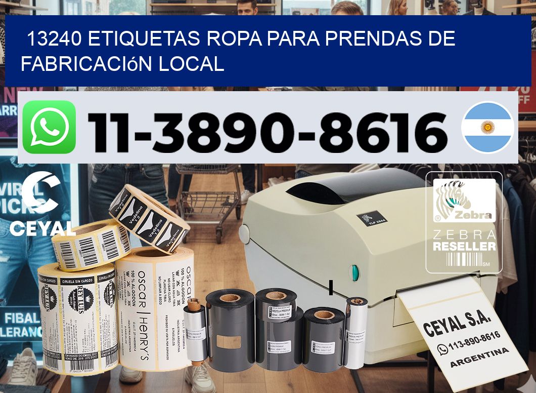13240 Etiquetas ropa para prendas de fabricación local