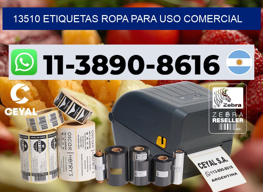 13510 Etiquetas ropa para uso comercial