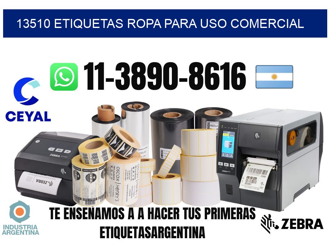 13510 Etiquetas ropa para uso comercial