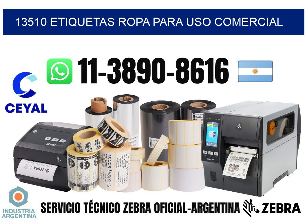 13510 Etiquetas ropa para uso comercial