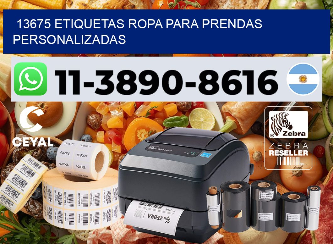 13675 Etiquetas ropa para prendas personalizadas