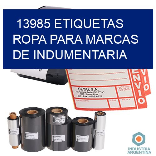 13985 Etiquetas ropa para marcas de indumentaria
