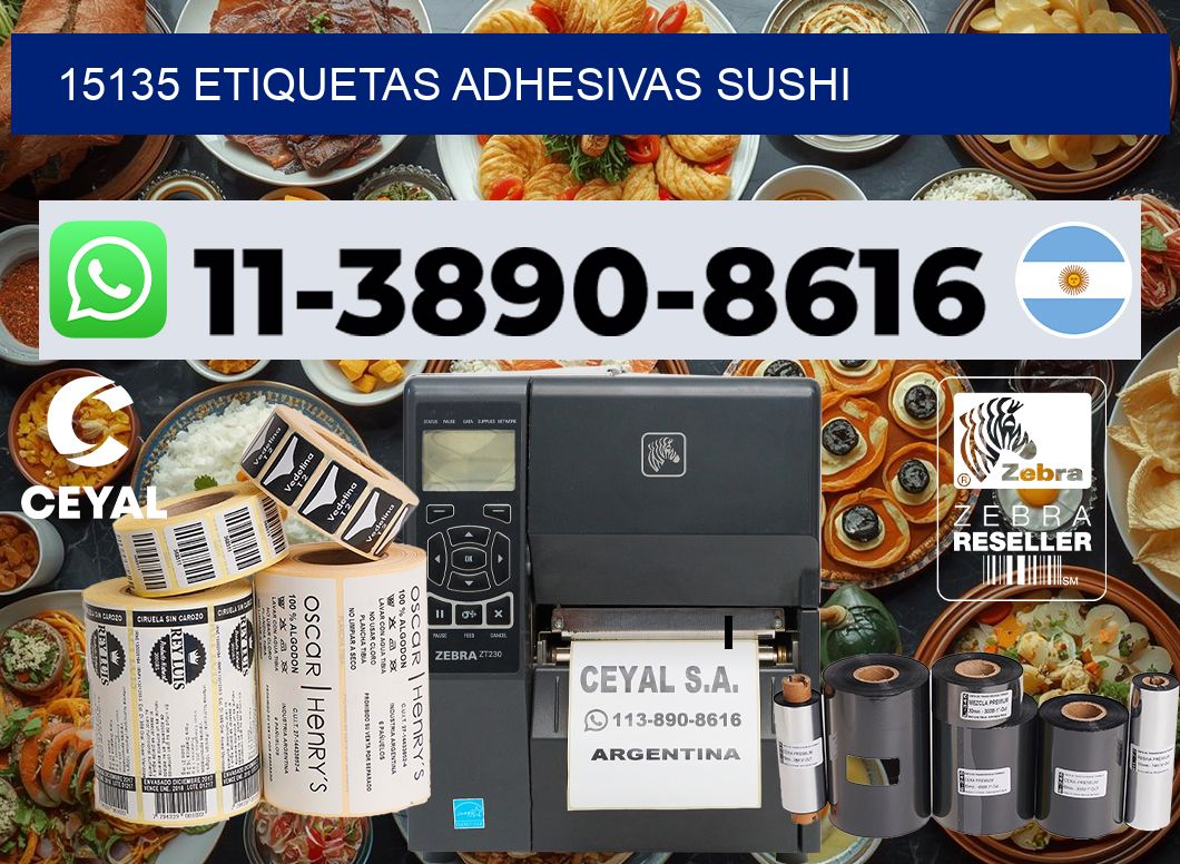 15135 etiquetas adhesivas sushi