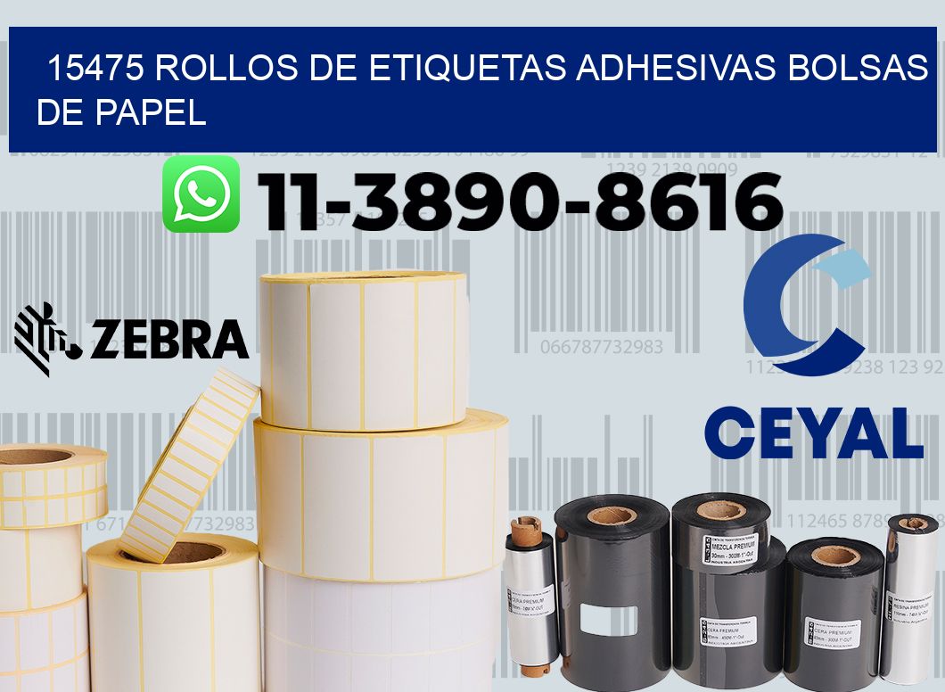 15475 rollos de etiquetas adhesivas bolsas de papel