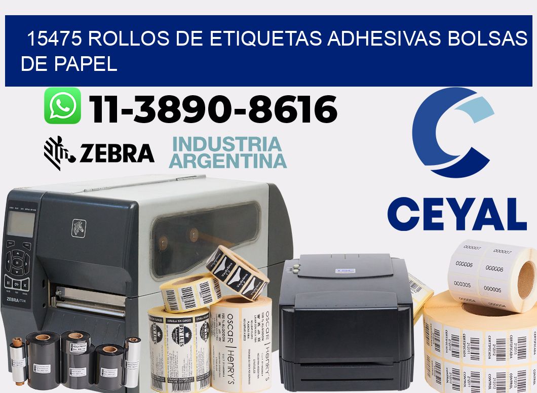 15475 rollos de etiquetas adhesivas bolsas de papel