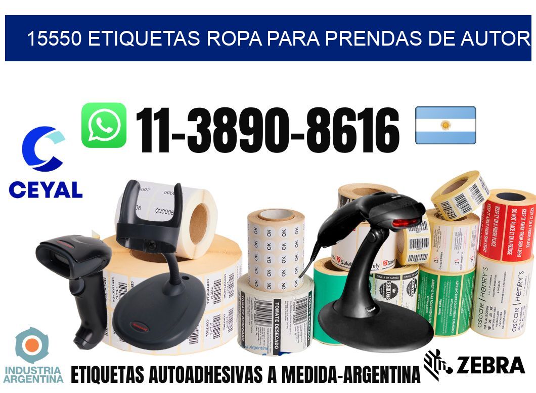 15550 Etiquetas ropa para prendas de autor