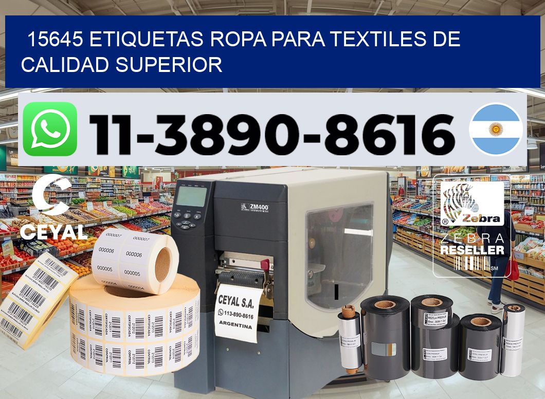 15645 Etiquetas ropa para textiles de calidad superior