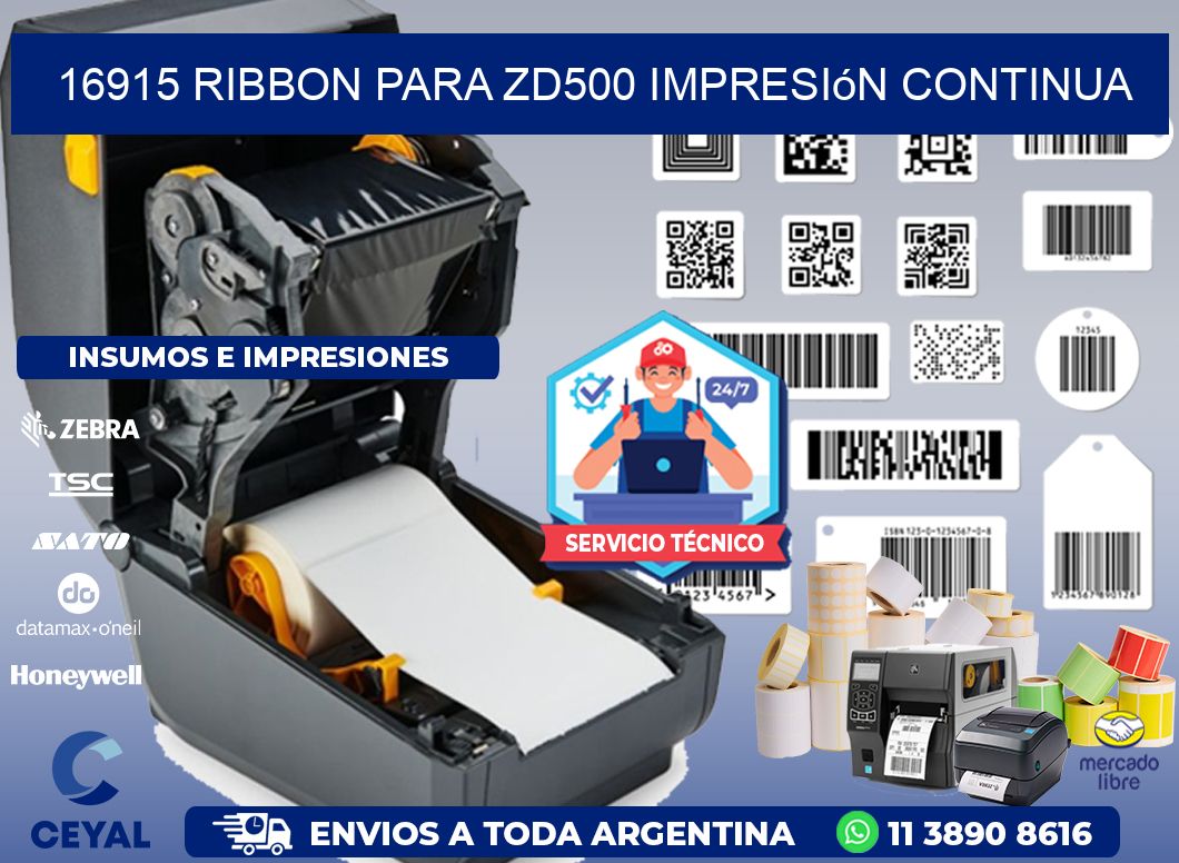16915 ribbon para zd500 impresión continua