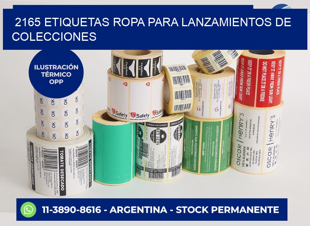 2165 Etiquetas ropa para lanzamientos de colecciones