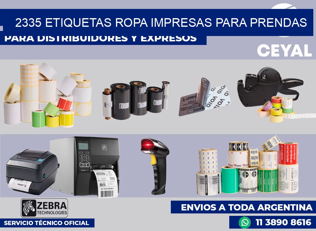 2335 Etiquetas ropa impresas para prendas