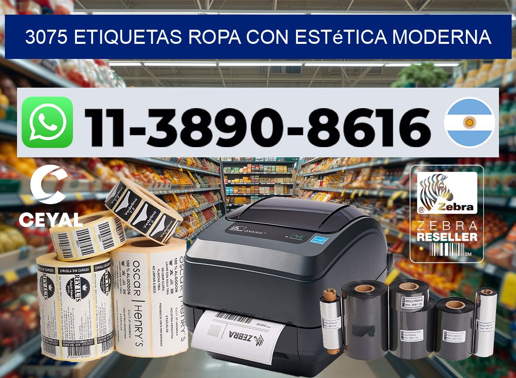3075 Etiquetas ropa con estética moderna