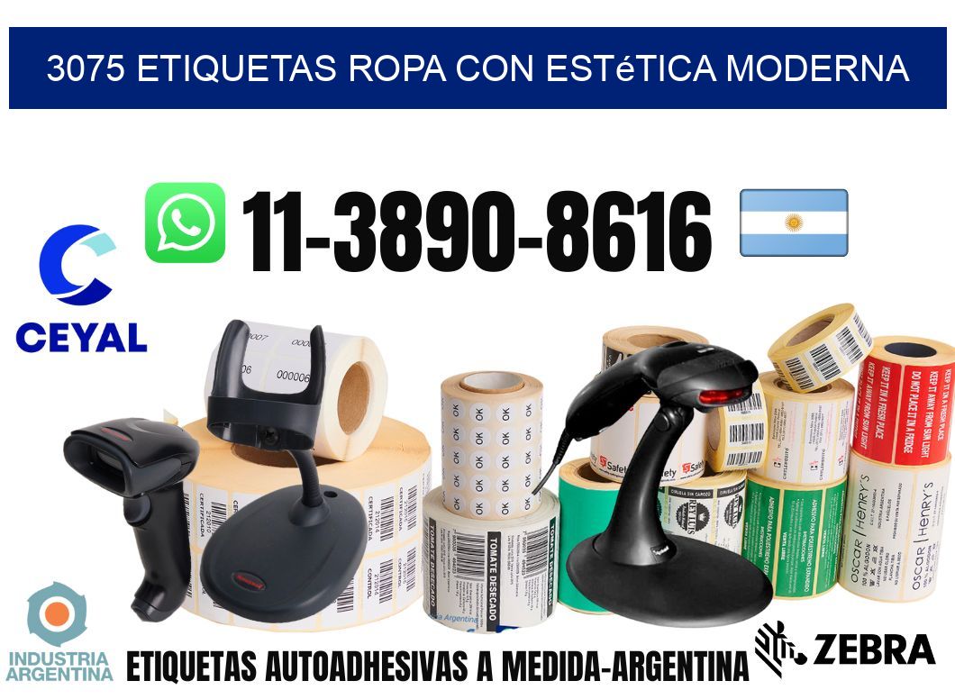 3075 Etiquetas ropa con estética moderna
