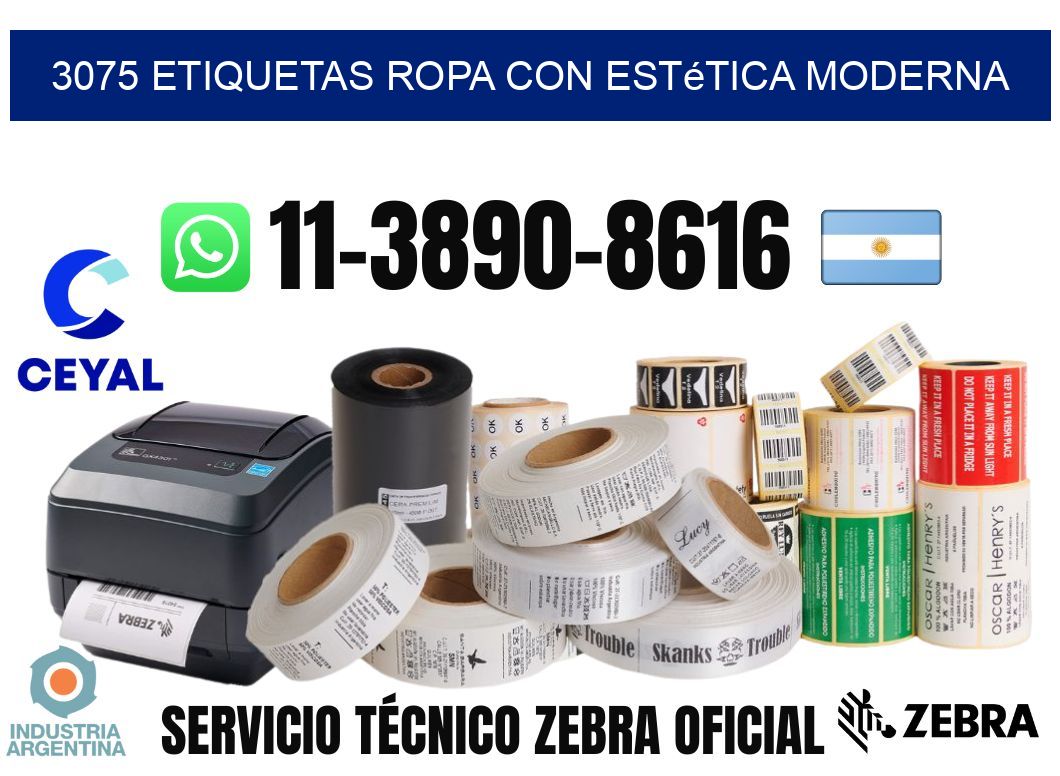 3075 Etiquetas ropa con estética moderna