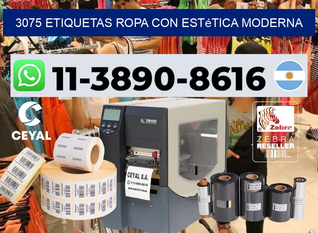3075 Etiquetas ropa con estética moderna