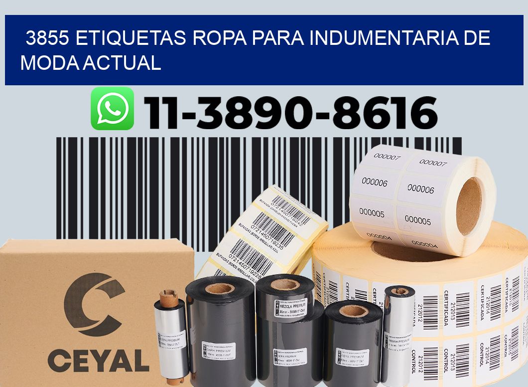3855 Etiquetas ropa para indumentaria de moda actual