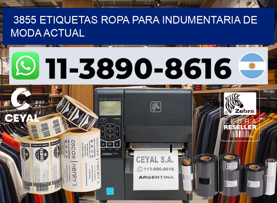 3855 Etiquetas ropa para indumentaria de moda actual
