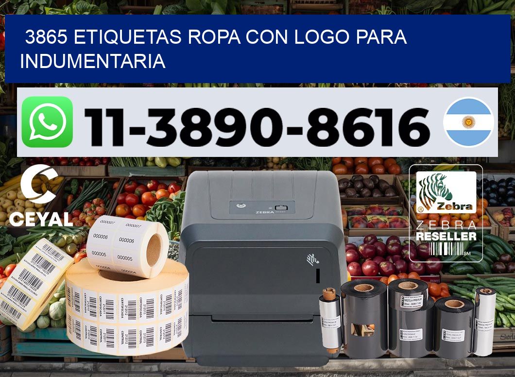 3865 Etiquetas ropa con logo para indumentaria