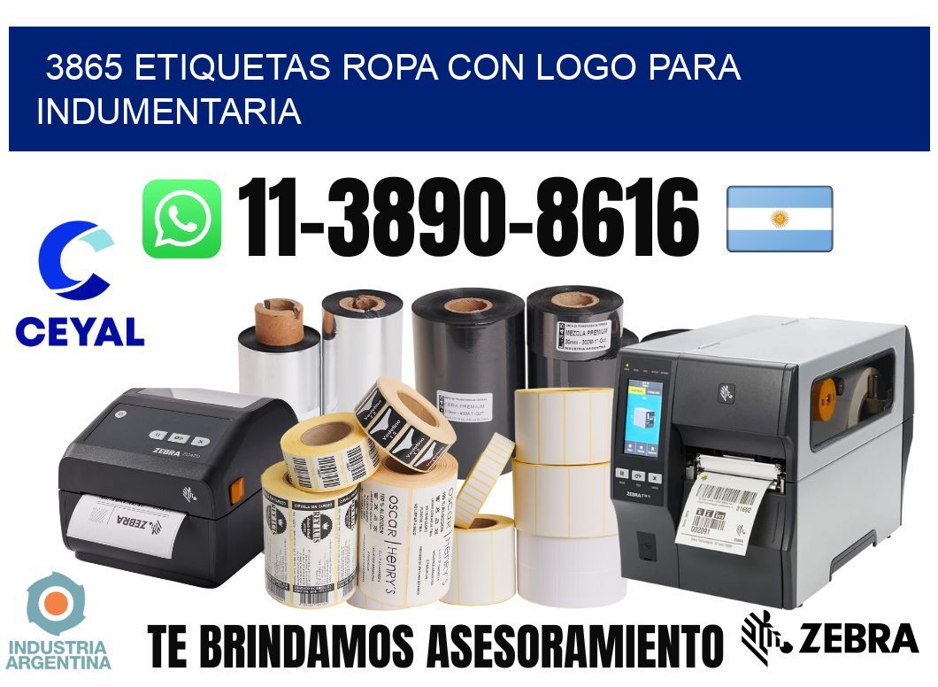 3865 Etiquetas ropa con logo para indumentaria