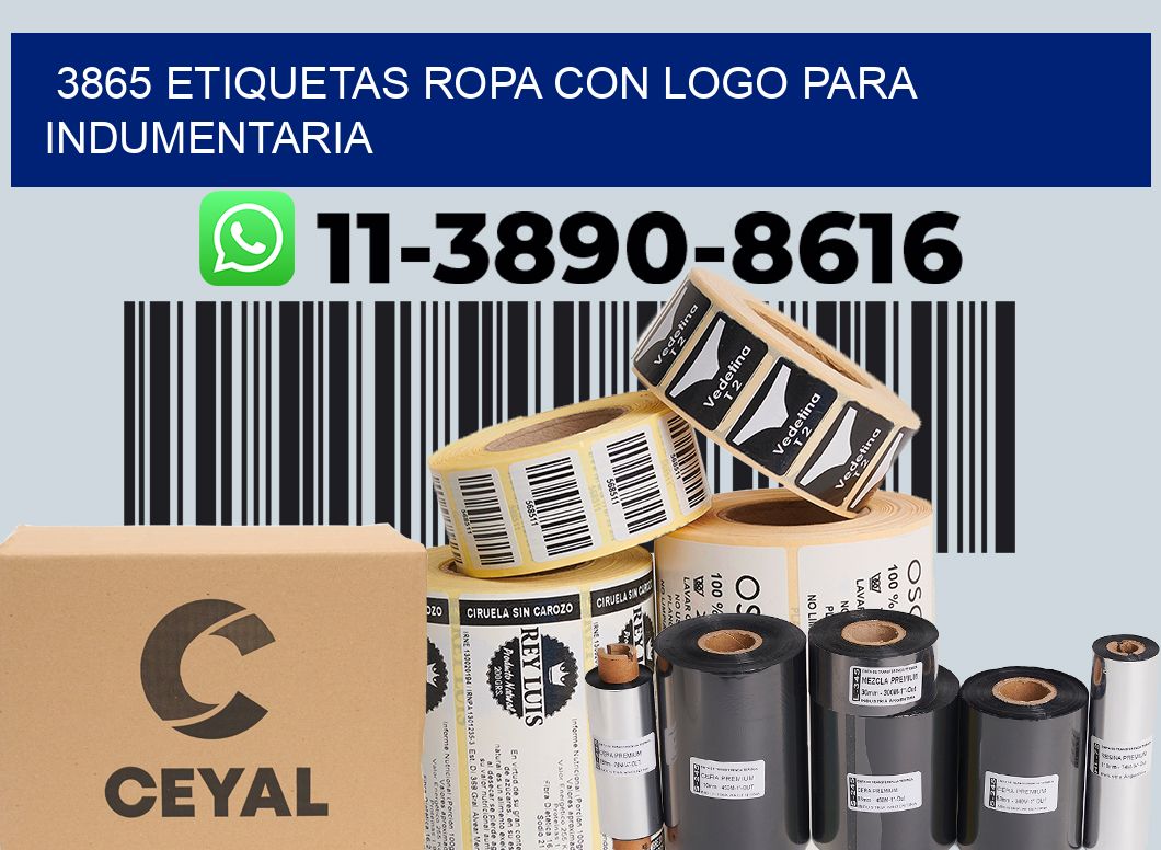 3865 Etiquetas ropa con logo para indumentaria
