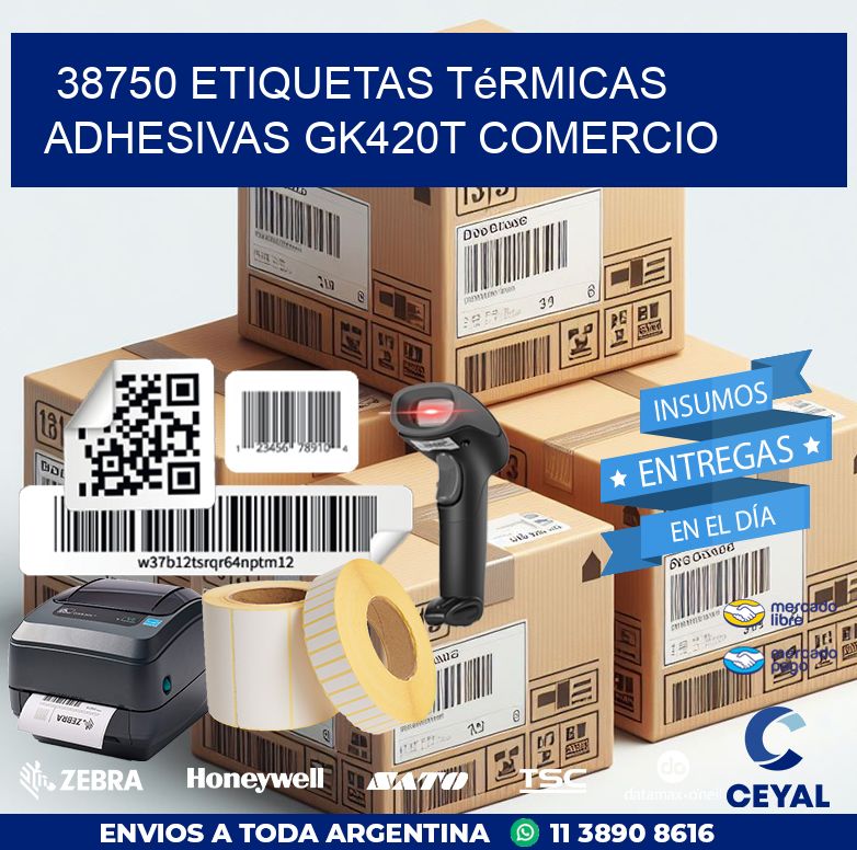 38750 etiquetas térmicas adhesivas gk420t comercio