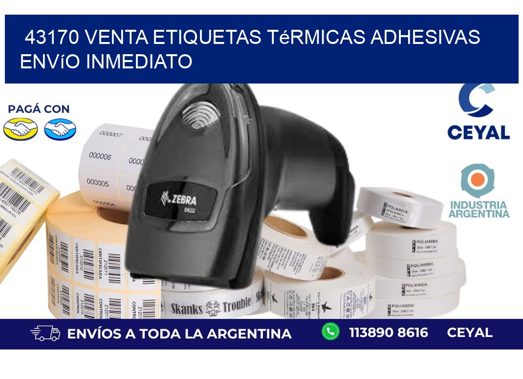 43170 venta etiquetas térmicas adhesivas envío inmediato
