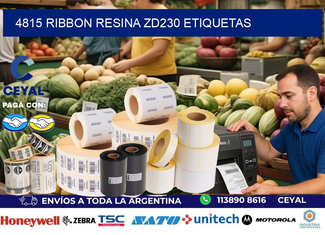 4815 ribbon resina zd230 etiquetas