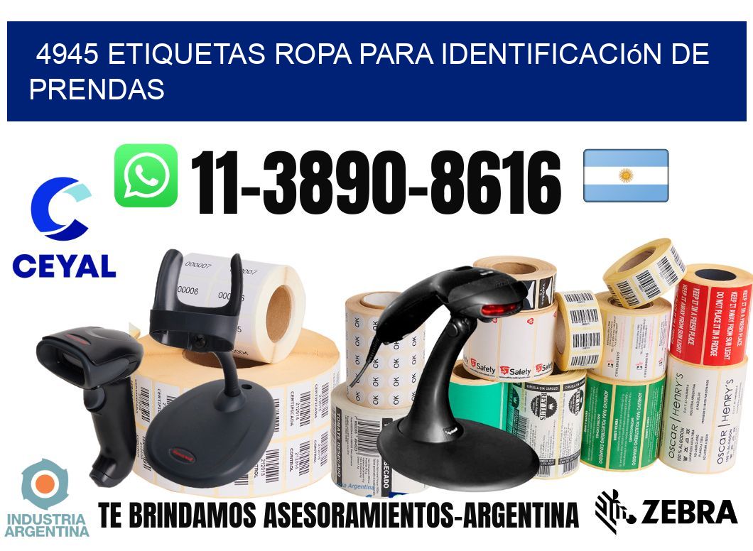4945 Etiquetas ropa para identificación de prendas