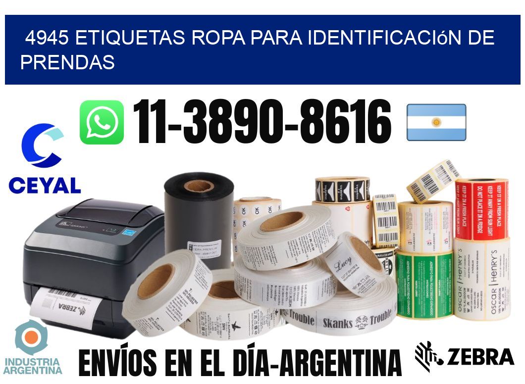 4945 Etiquetas ropa para identificación de prendas