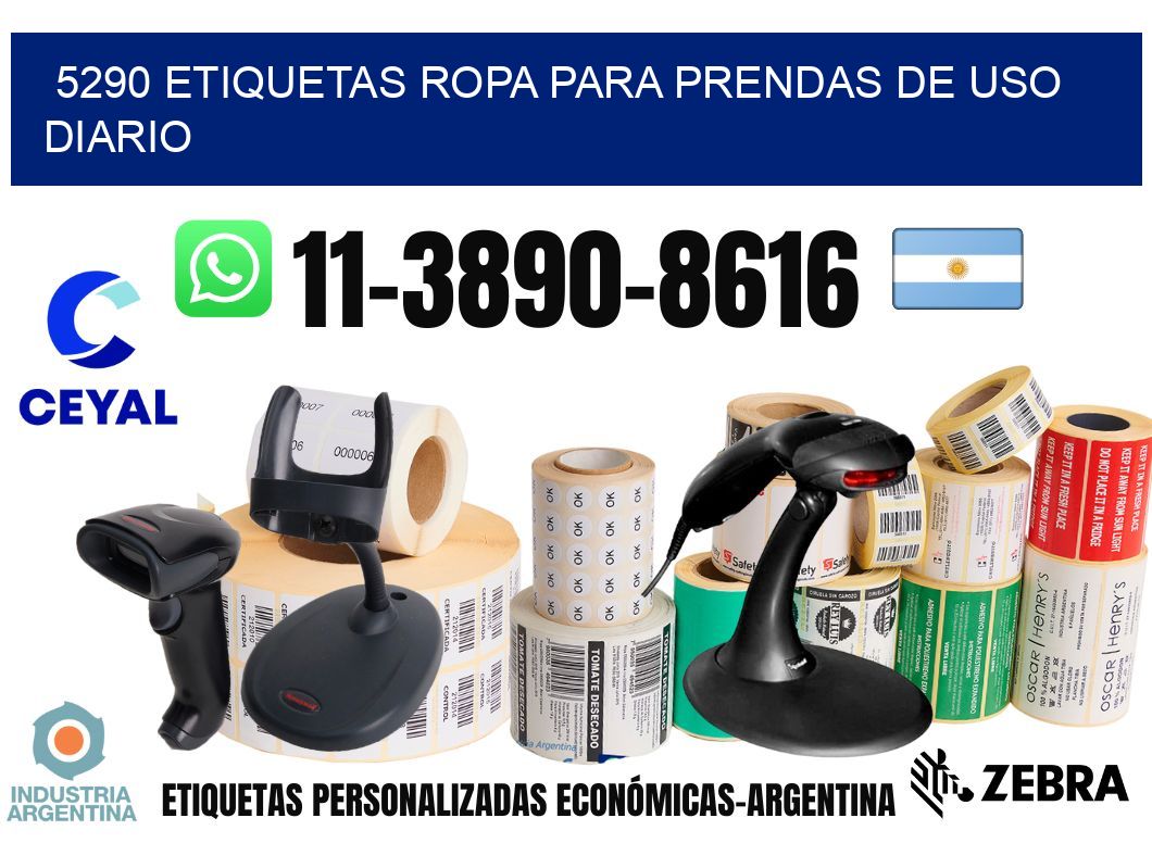 5290 Etiquetas ropa para prendas de uso diario