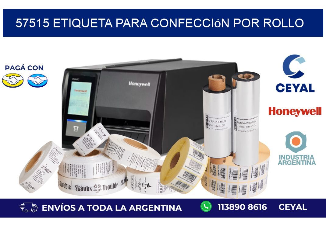 57515 etiqueta para confección por rollo
