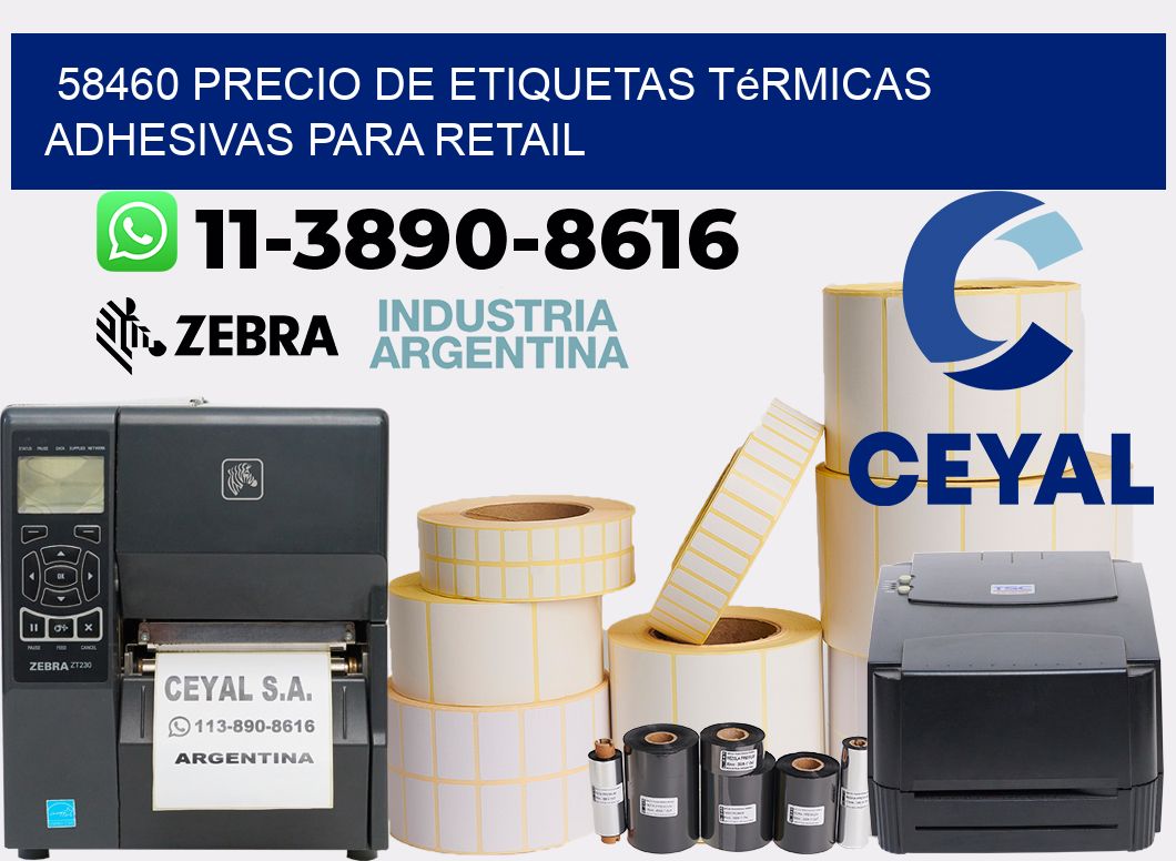 58460 precio de etiquetas térmicas adhesivas para retail