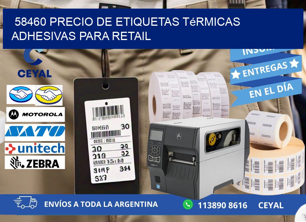 58460 precio de etiquetas térmicas adhesivas para retail
