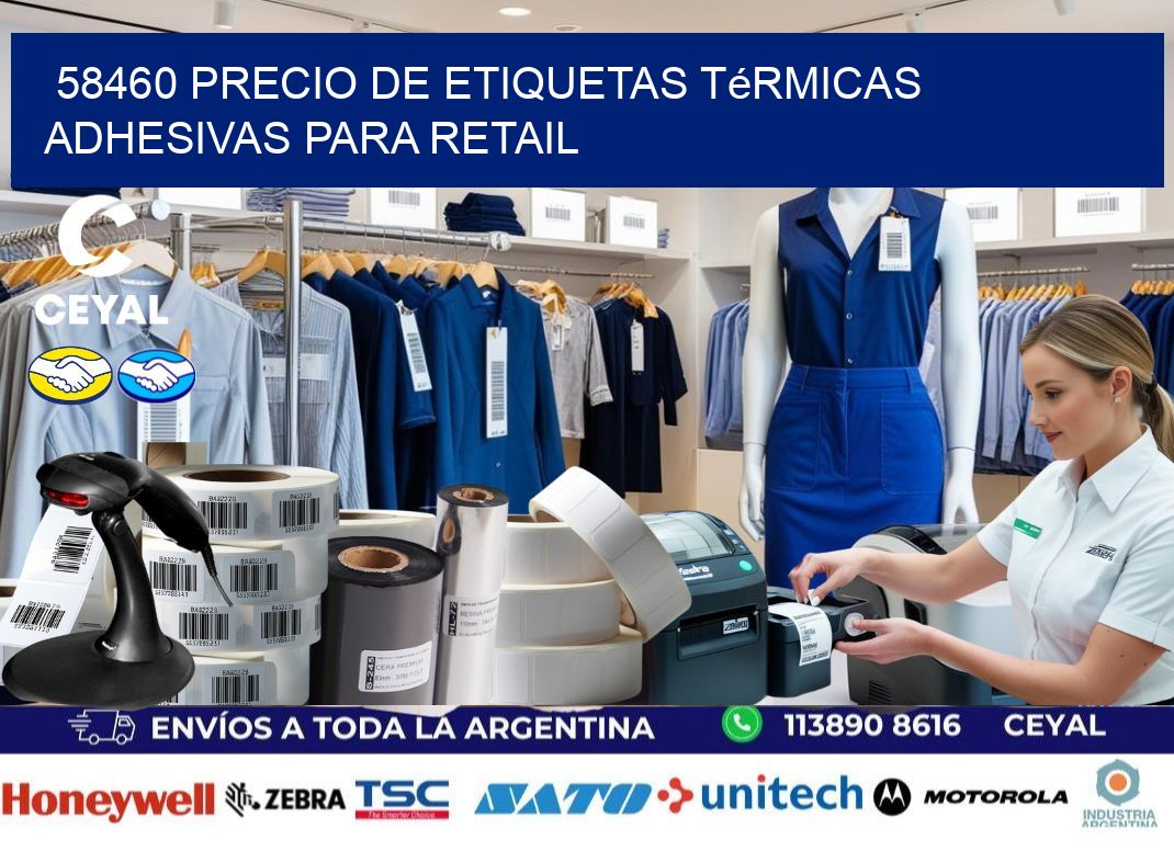 58460 precio de etiquetas térmicas adhesivas para retail