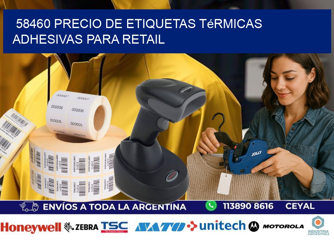 58460 precio de etiquetas térmicas adhesivas para retail