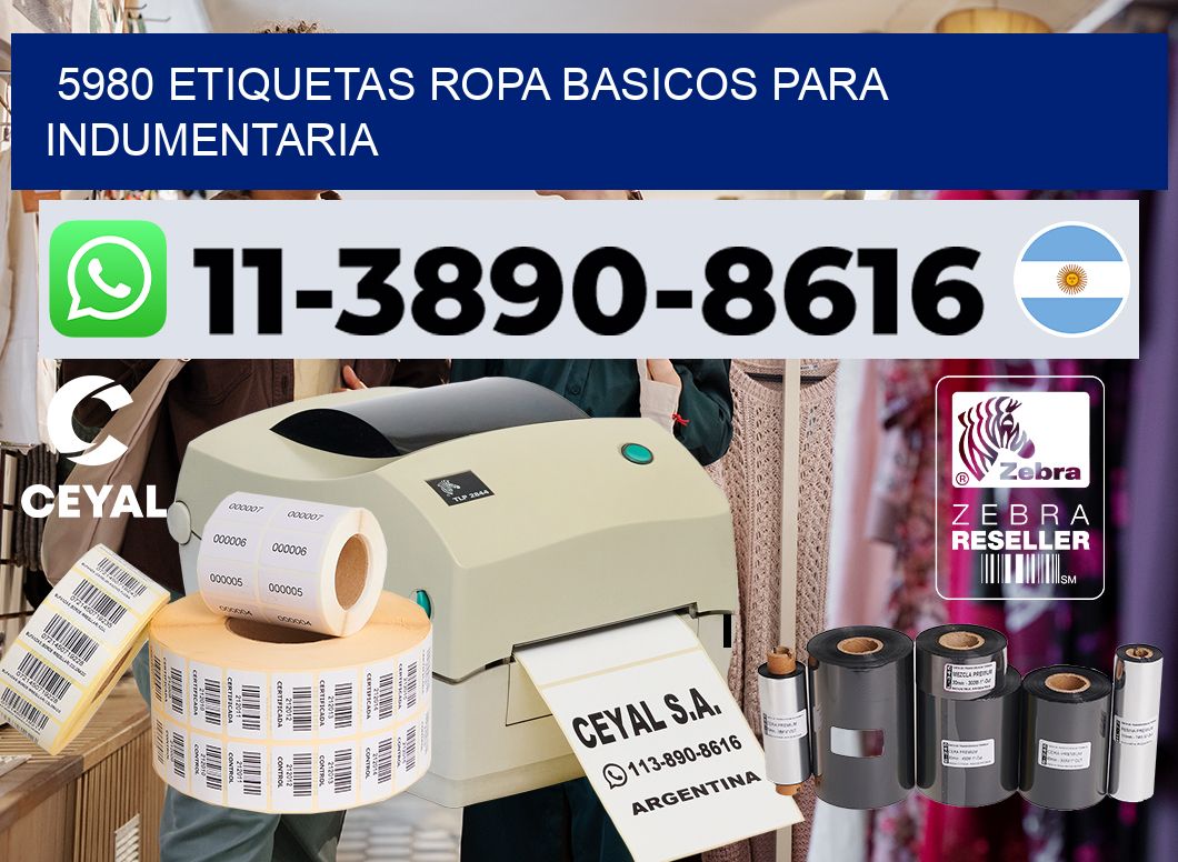 5980 Etiquetas ropa basicos para indumentaria