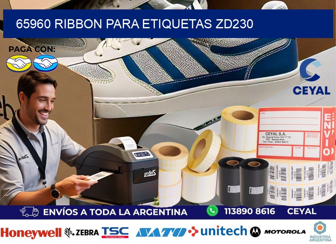 65960 ribbon para etiquetas zd230