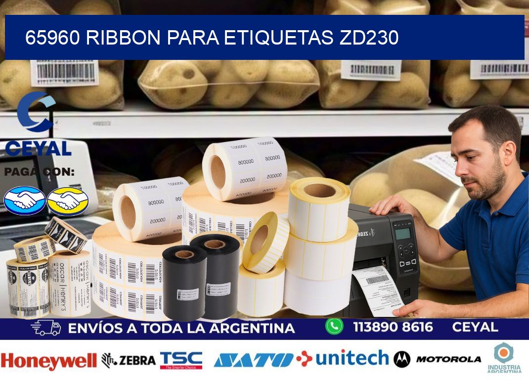 65960 ribbon para etiquetas zd230