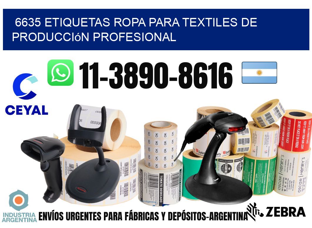 6635 Etiquetas ropa para textiles de producción profesional