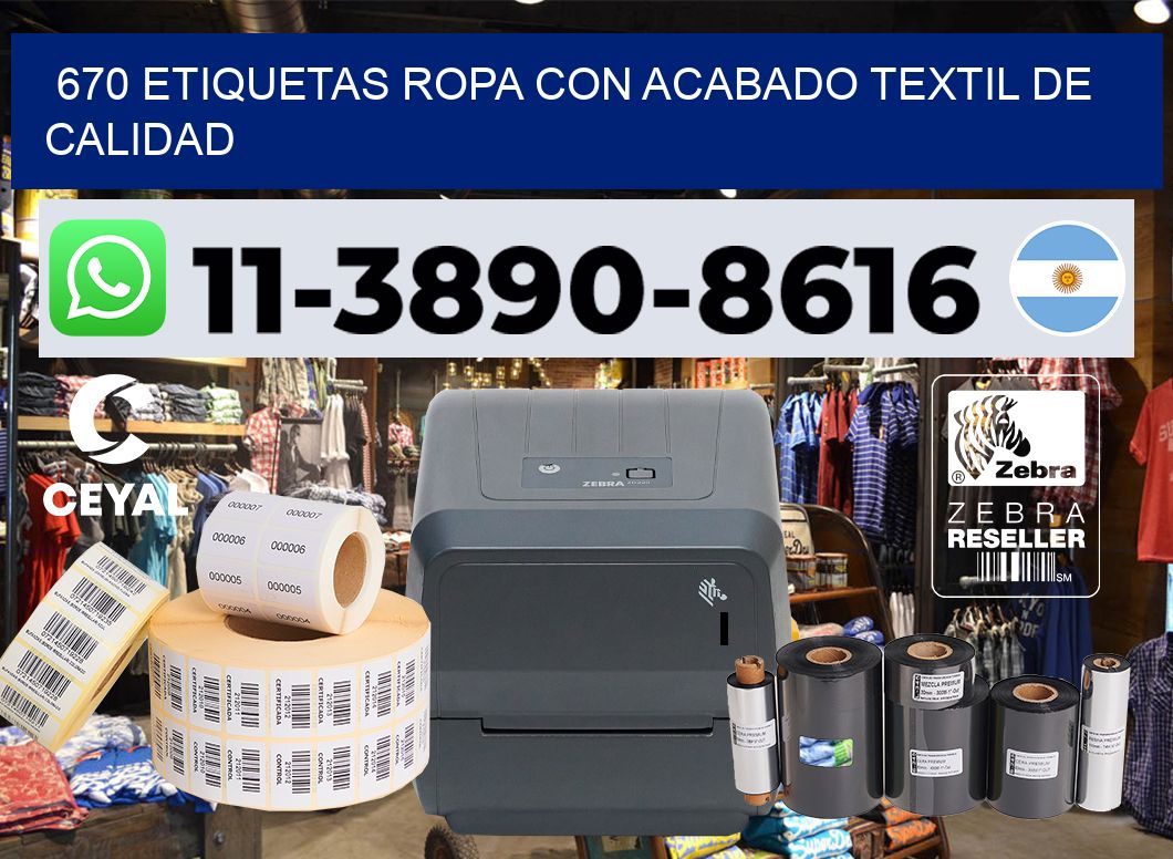 670 Etiquetas ropa con acabado textil de calidad