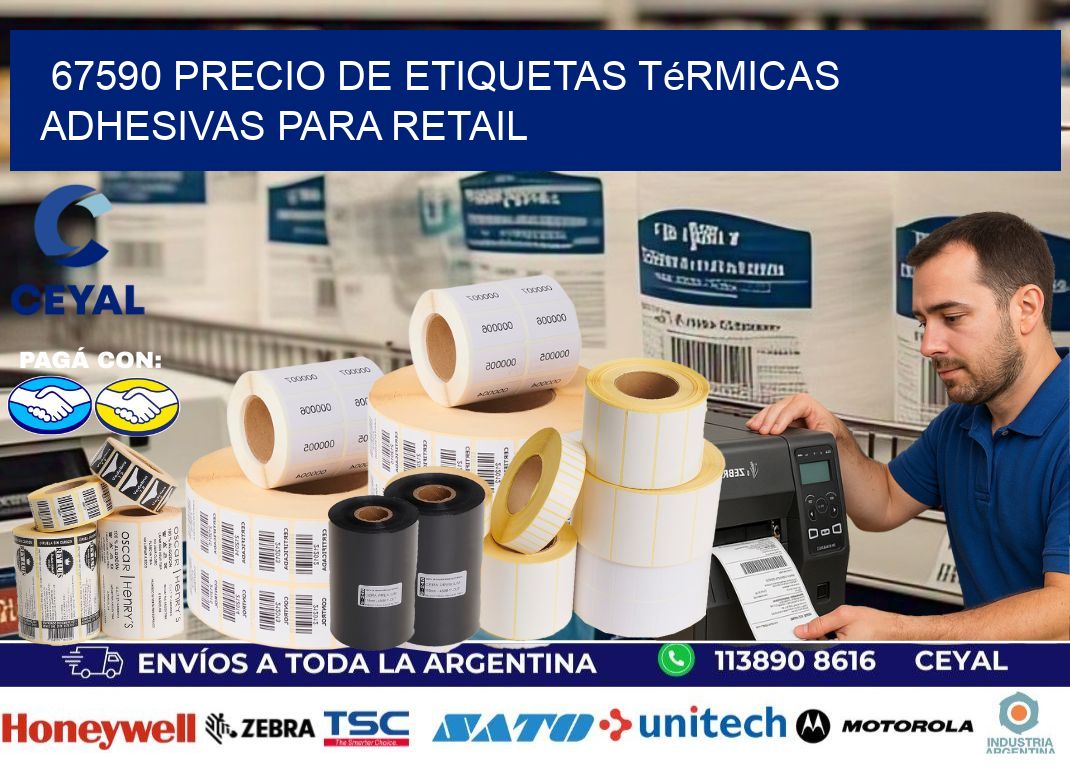 67590 precio de etiquetas térmicas adhesivas para retail