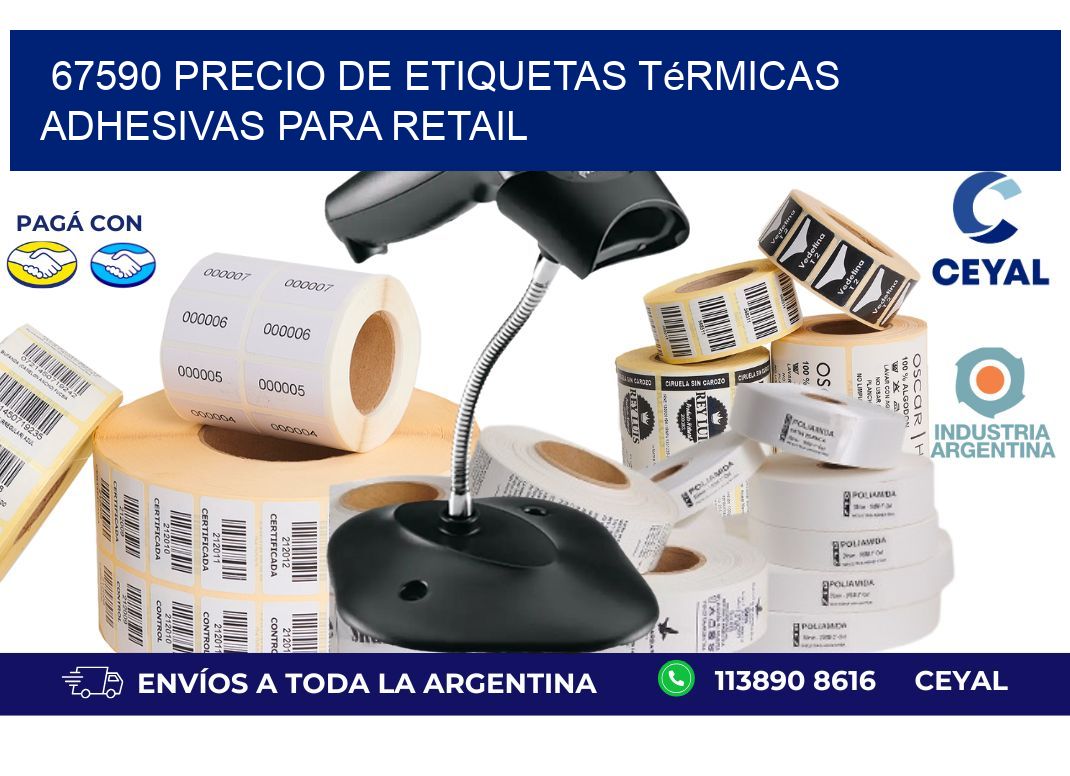 67590 precio de etiquetas térmicas adhesivas para retail